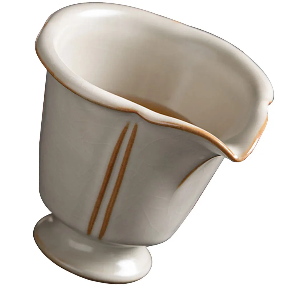 

High-Foot Fair Cup Ceramic Tea Cup for Home Office Tea House Use Heat Resistant Non-Crack Elegant Daily Drinking Vessel
