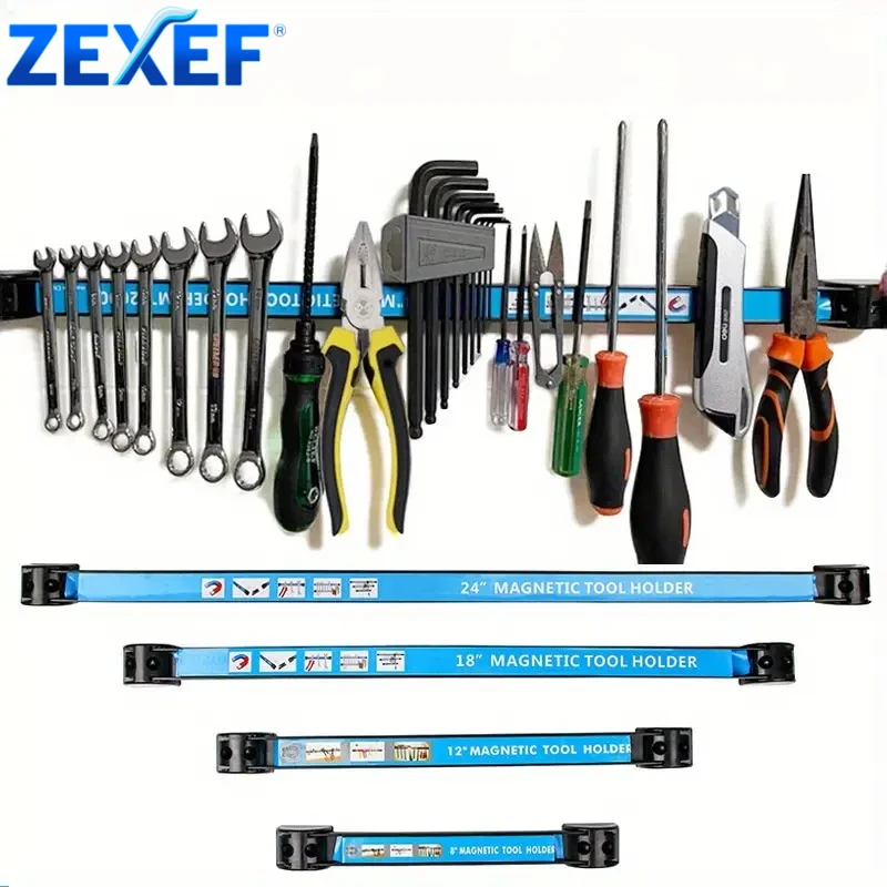 ZEXEF 8/12/18/24 pouces porte-outil magnétique barre à outils robuste gain de place organisateur en métal support outil pour atelier Garage maison