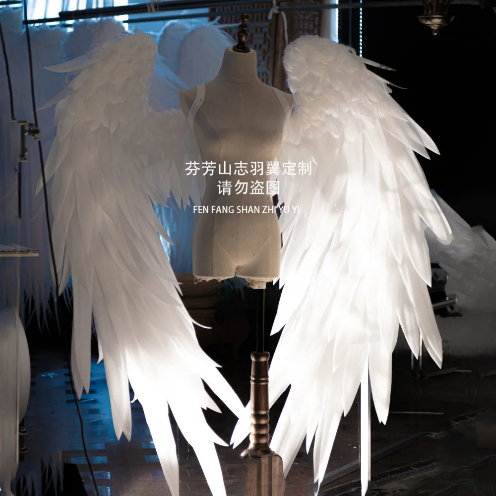 White Angel Wings Photo Prop Internet Celebrity Style Ideal for Cosplay Indoor Shooting Lolita Event Wedding Exhibition