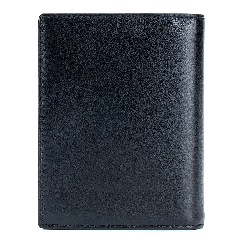 BULLCAPTAIN 2023 New Large Capacity Genuine Leather Bifold Wallet/Credit Card Holder for Men with 15 Card Slots QB-027 Black