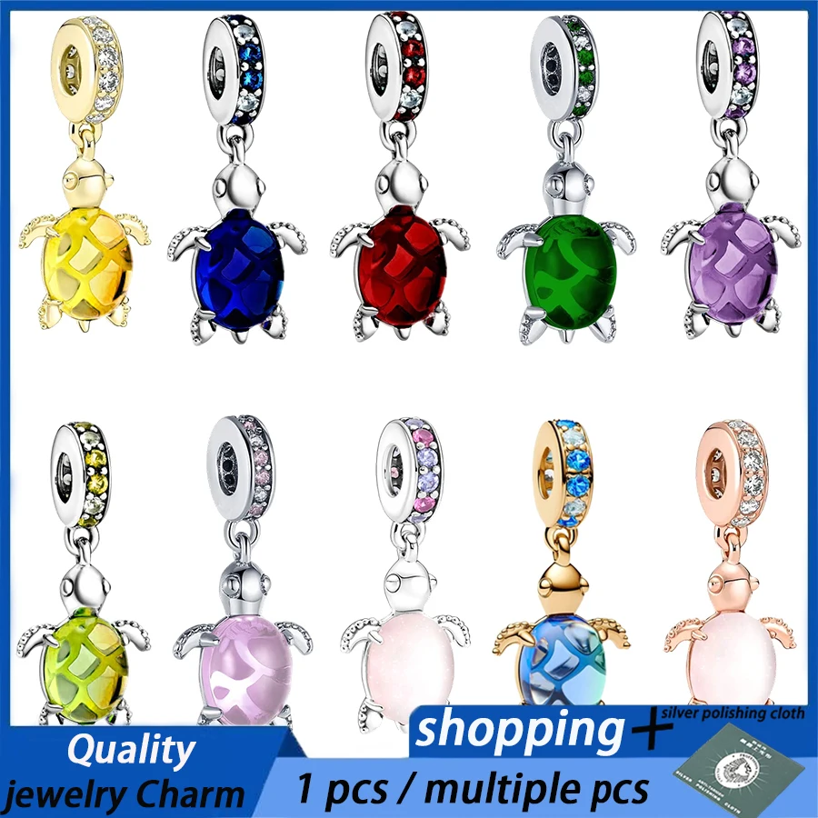

Europeans Hot Sale Murano Glass Sea Turtle Dangle Series Charm Bead 925 Silver Jewelry Fit Original Women Bracelet DIY Gift Gift