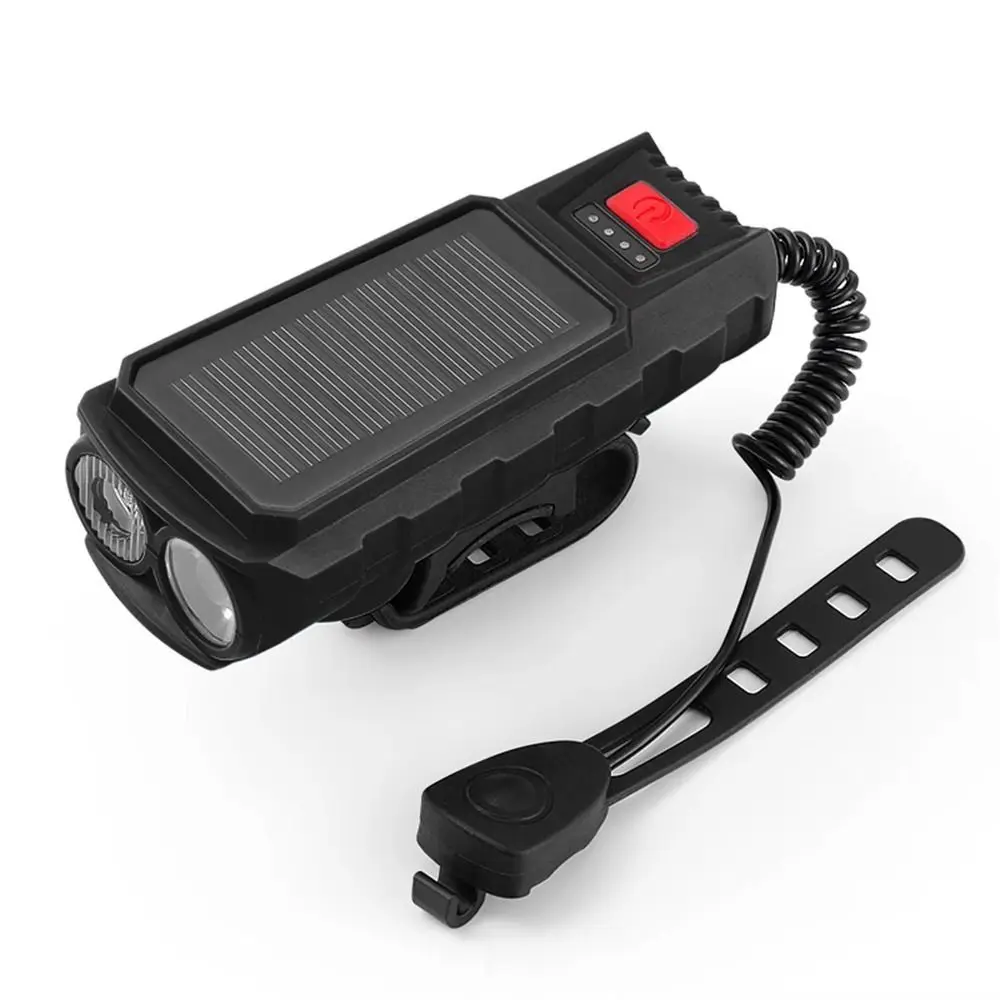 Solar Energy Bike Lights Near and Far Light High Brightness Bicycle Headlights USB Rechargeable Dual Bulb MTB Flashlight Cycling