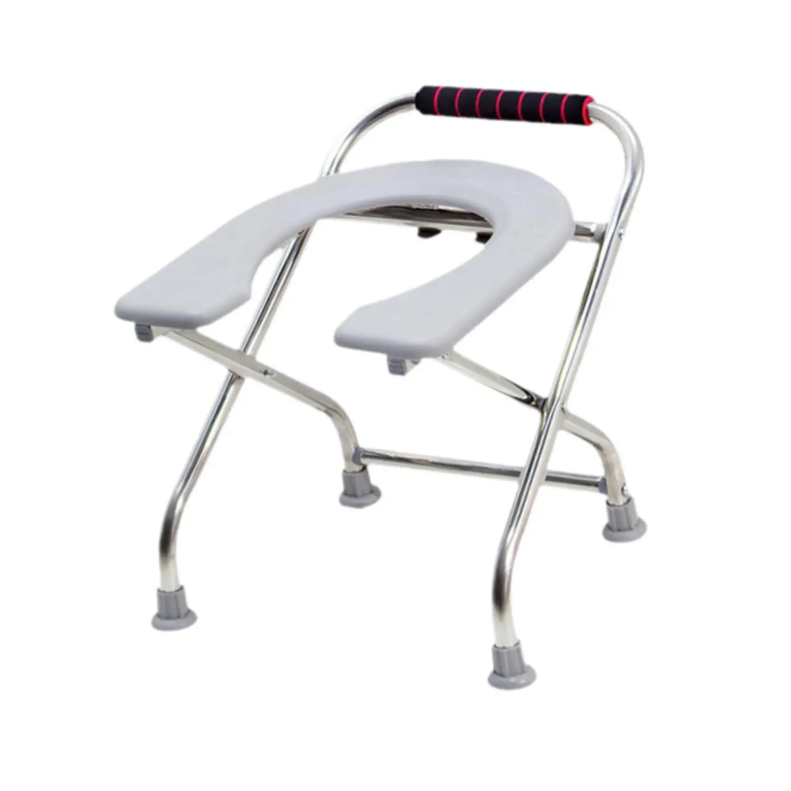 Seniors Folding Toilet Seat Bedside Commode Stable Bottom Shower Chair Multifunctional Washable Squat Toilet Stool Seniors