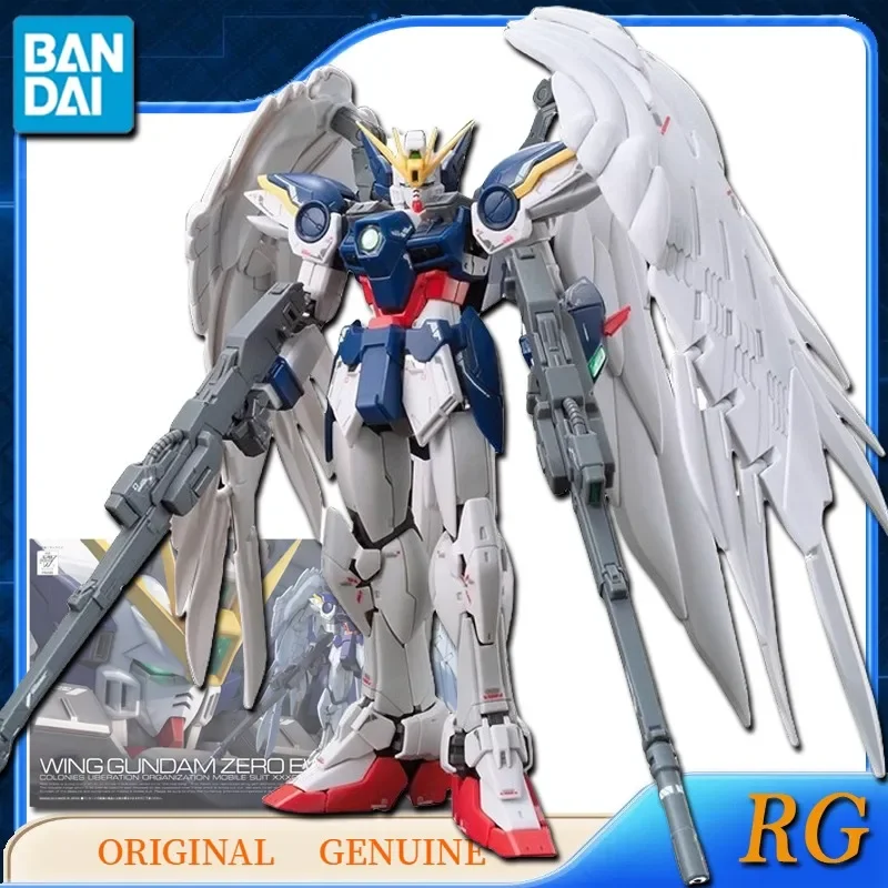 Bandai Original Genuine RG WING GUNDAM ZERO EW Anime Action Figures Toys for Boys Girls Kids Gift Collectible Model Ornaments