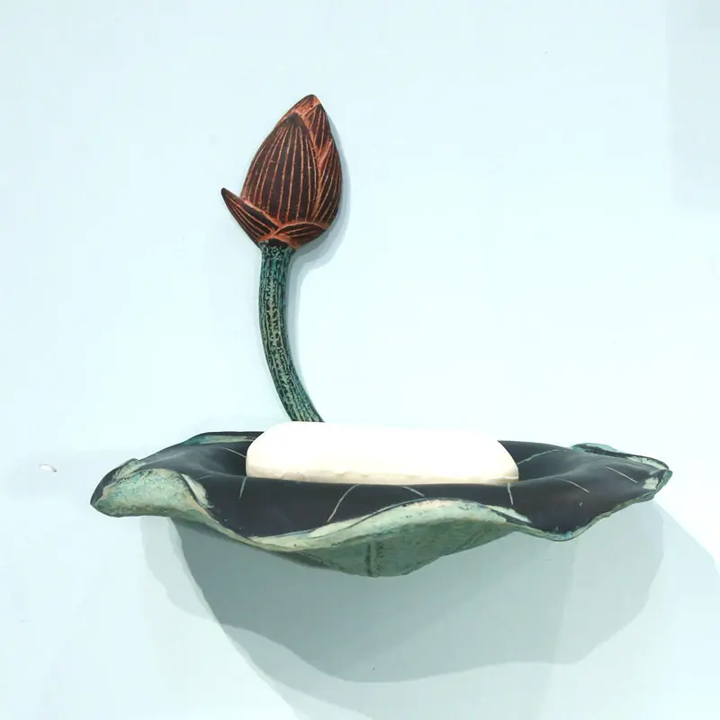 Chinese style soap box Lotus leaf soap box Home accessories Hotel club Sanitary soap box Indoor bathroom supplies