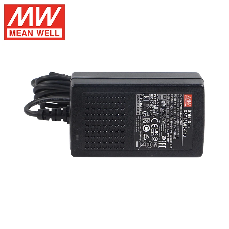 Mean Well GST18A05-P1J  Adapter Power Supply AC-DC GST 18W  Green lndustrial Power Adaptor 5V Meanwell Deskdop SMPS