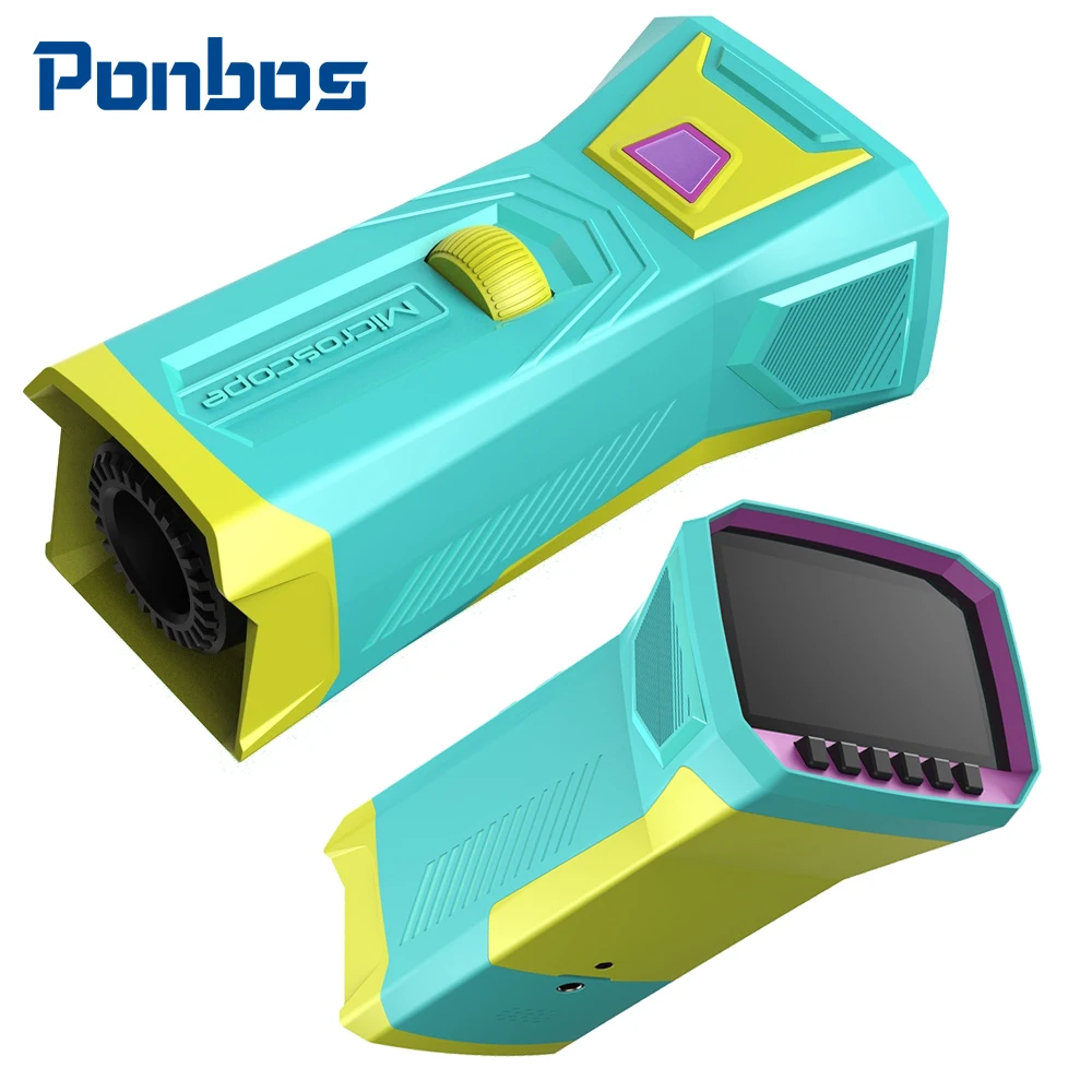

Портативный 3-дюймовый Цифровой Детский видеомикроскоп Ponbos X1, увеличительное стекло 800X 10MP, Биологический микроскоп, камера с картой 32 Гб