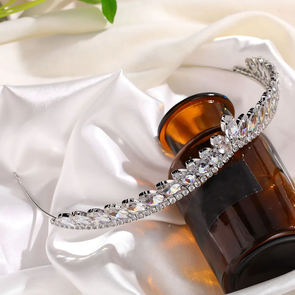 

Crown Headband Rhinestone Studded Alloy Hair Band For Wedding Party Prom Shine Headdress Bridal Hair