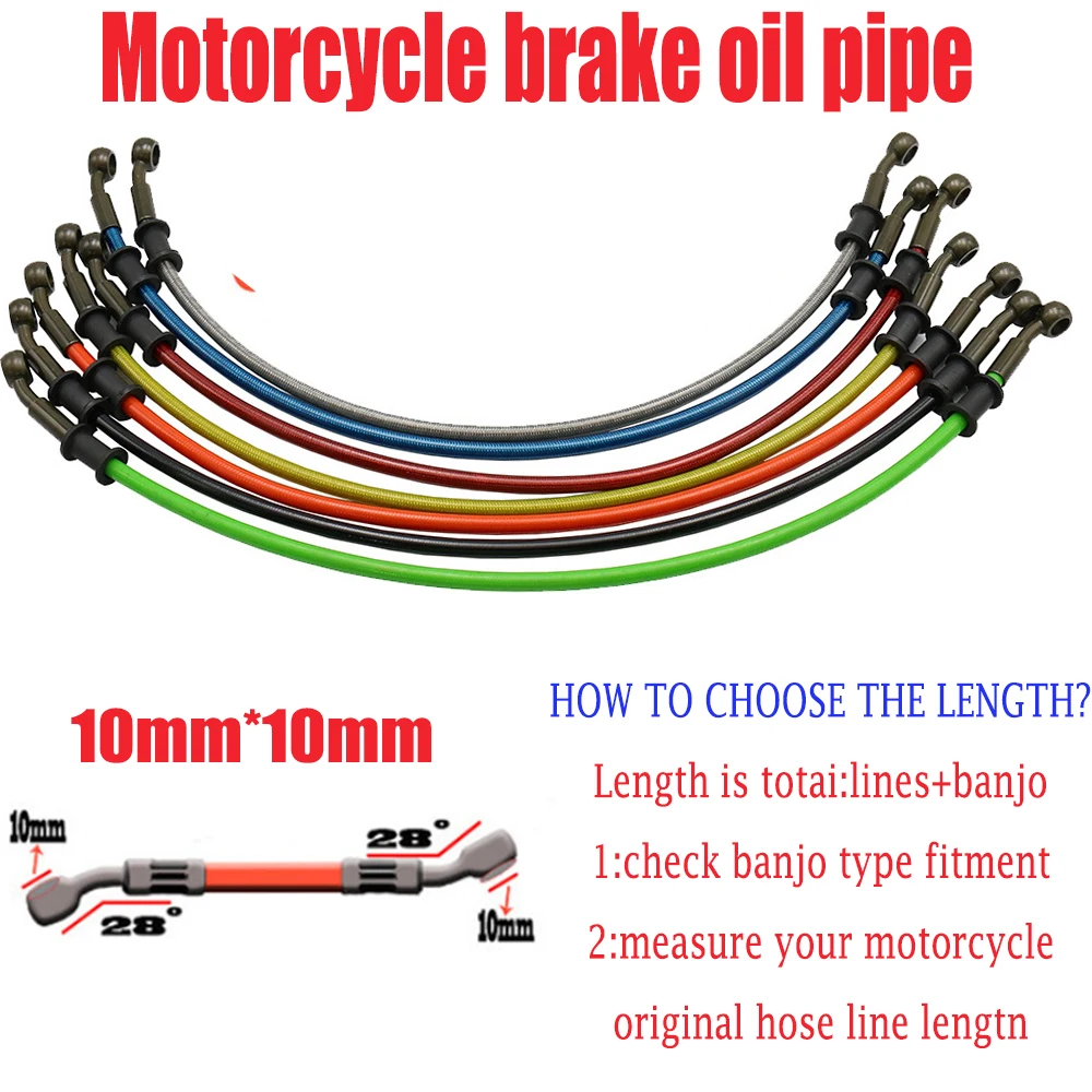 

10mm Motorcycle Electric Vehicle Brake Oil Pipe Scooter Brake Pipe Brake Steel Throat High-Pressure Oil Pipe Joint 10mm