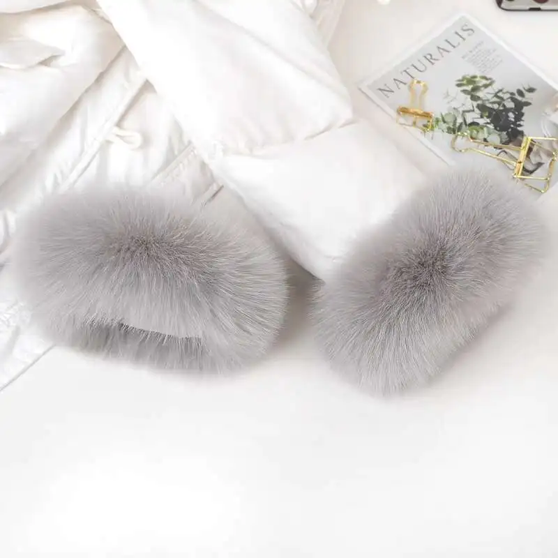 

Real Fox Fur Cuffs Wrist Fur Sleeves Women Coat Cuffs Winter Wrist Warmer Fox Fur Arm Sleeve Lady Natural Fur Sleeve Bracelet