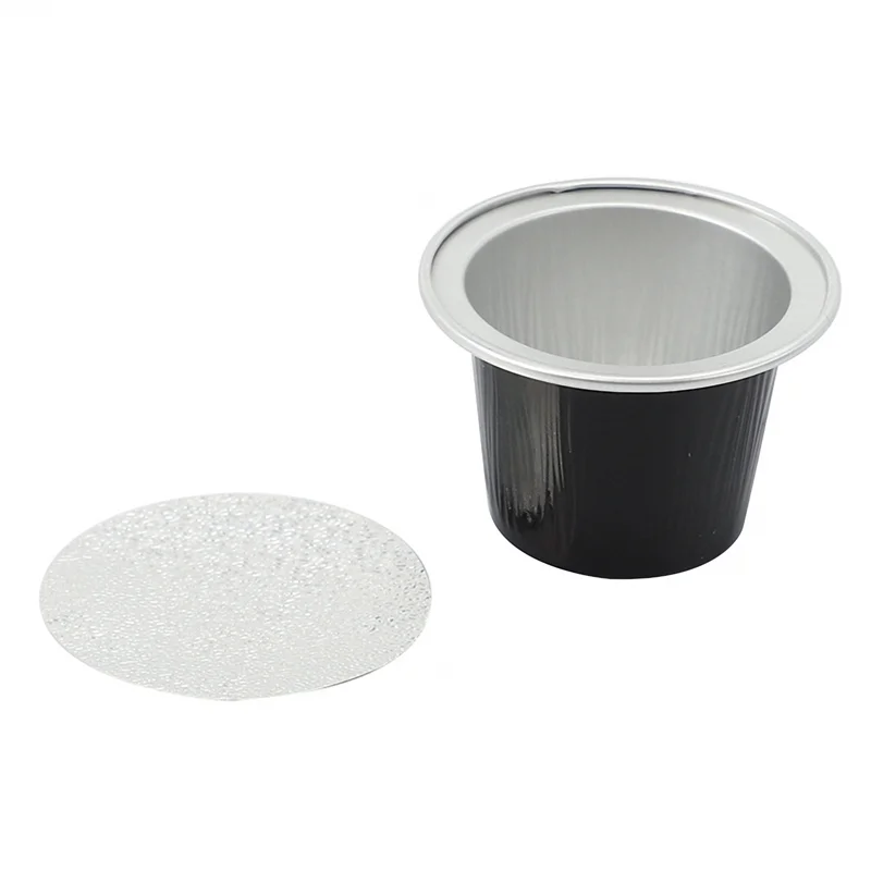 A68M-100 Sets Refillable Coffee Capsules Cup Disposable Coffee Capsules Packaging Cafe Supplies For Nespresso Black