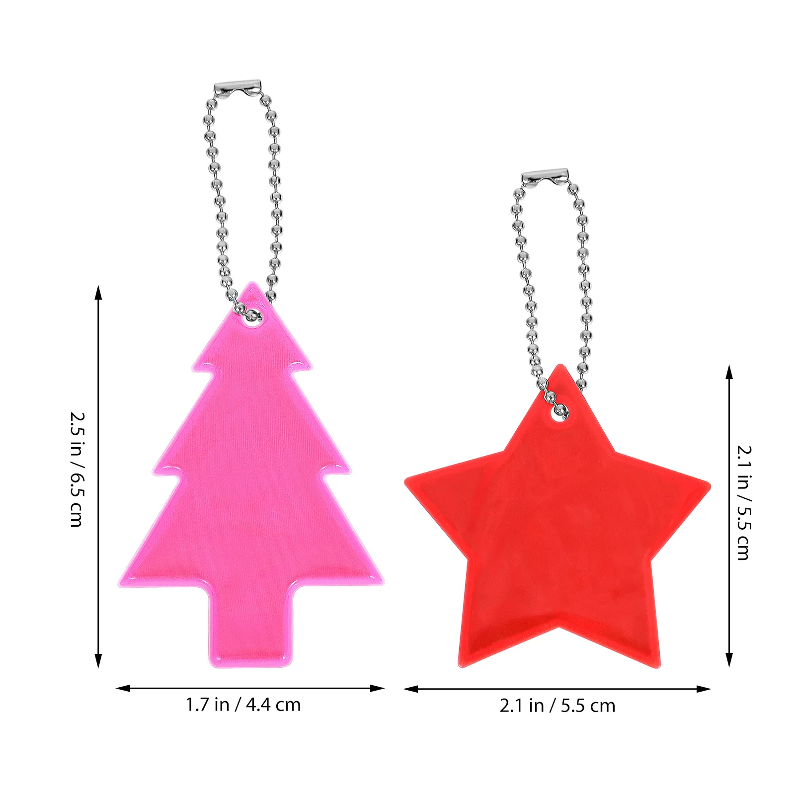 13 pcs Reflective Pendants Star Tree Shape For Keys Backpacks Handbags Night Safety Gear Lightweight Hanging Decorations Outdoor