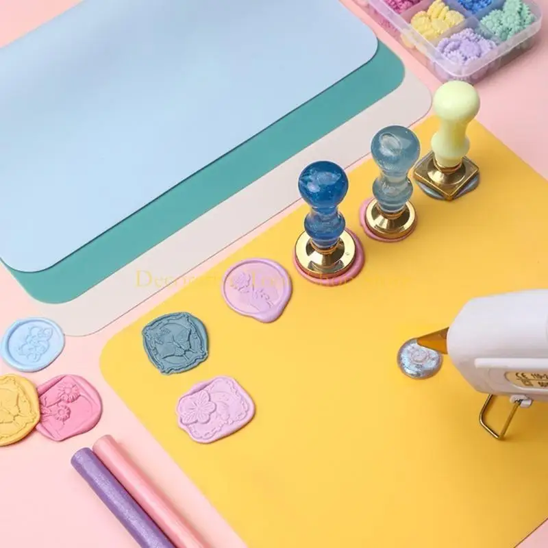 QX2E Cuscinetto in silicone con sigillo cera 9 48x7 pollici Tappetino sigillante per cera isolante termico per artigianato