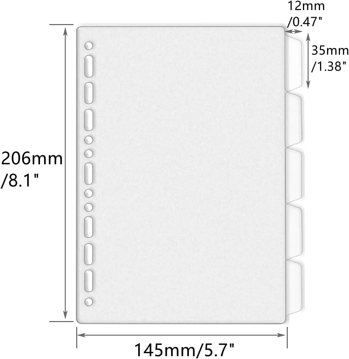 A4 A5 B5 فواصل الموثق Genera ثقوب الموثق مؤشر 5 علامات التبويب متجمد البلاستيك مخطط مقسم ل حلقة مستديرة الموثق ورقة حامي #3
