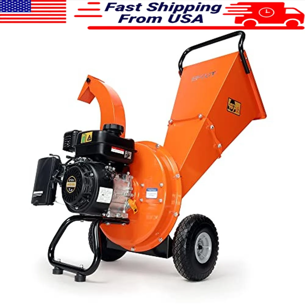 Wood Chipper Shredder Mulcher 7 HP Engine Gas Powered 3