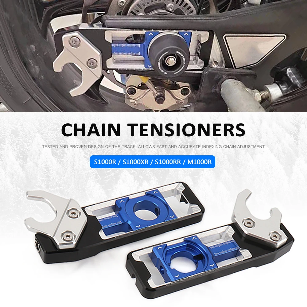 

Motorcycle Accessories CNC Rear Wheel Axle Blocks Chain Adjusters Tensioners For BMW M1000R S1000R S1000XR S1000RR S1000 RR