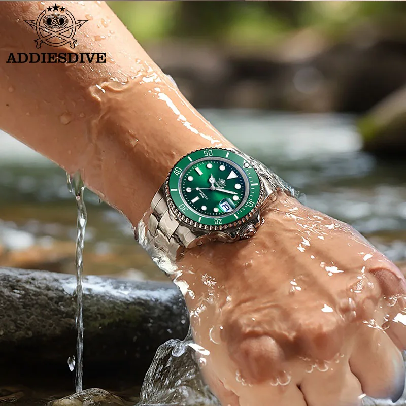 ADDIESDIVE Orologio automatico di alta qualità Moda Acciaio inossidabile 200M Impermeabile Dive Mens Orologi meccanici AD2503 reloj hombre