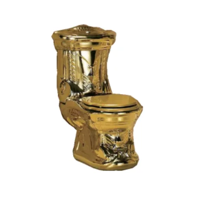 Royal Style Special Sanitary Ware Luxury Two Piece Washdown Golden Ceramic Toilet Bowl