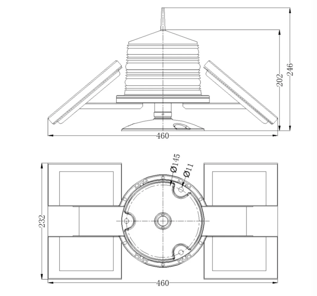 Hot selling high quality Dock dedicated solar integrated LED marine beacon light