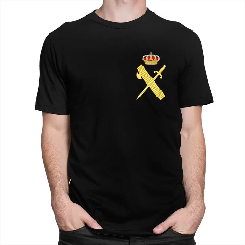 Custom Emblem Of The Spanish Civil Guard Tshirt for Men Short Sleeve Leisure T Shirt Loose Fit Pure Cotton Tees Gift Idea