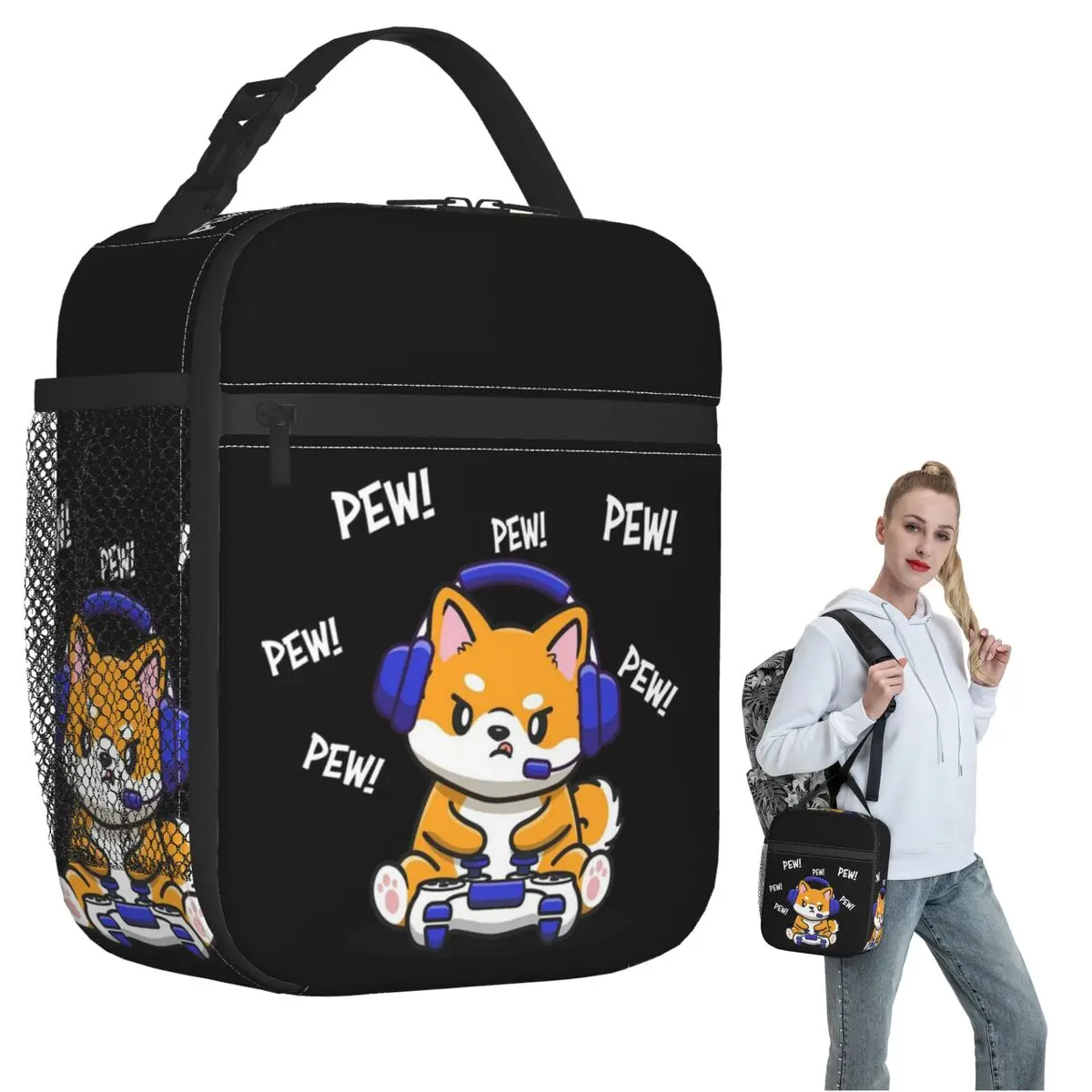 

Термосумка для обедов Shiba Inu для женщин и детей, портативная коробка для еды, термосумка-тоут