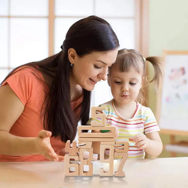 Blocchi di legno digitali Gioco digitale educativo Blocco di 1-10 cifre Giocattoli Gioco di impilamento di abbinamento matematico per bambini di età compresa tra 3 anni