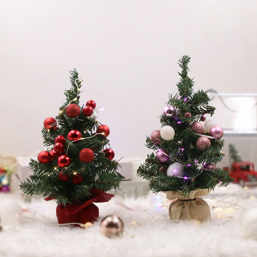 

1pc Mini Christmas Tree Desktop Simulation Micro Tree For Party Supplies Decorations Banquet Family Gathering Pvc Material
