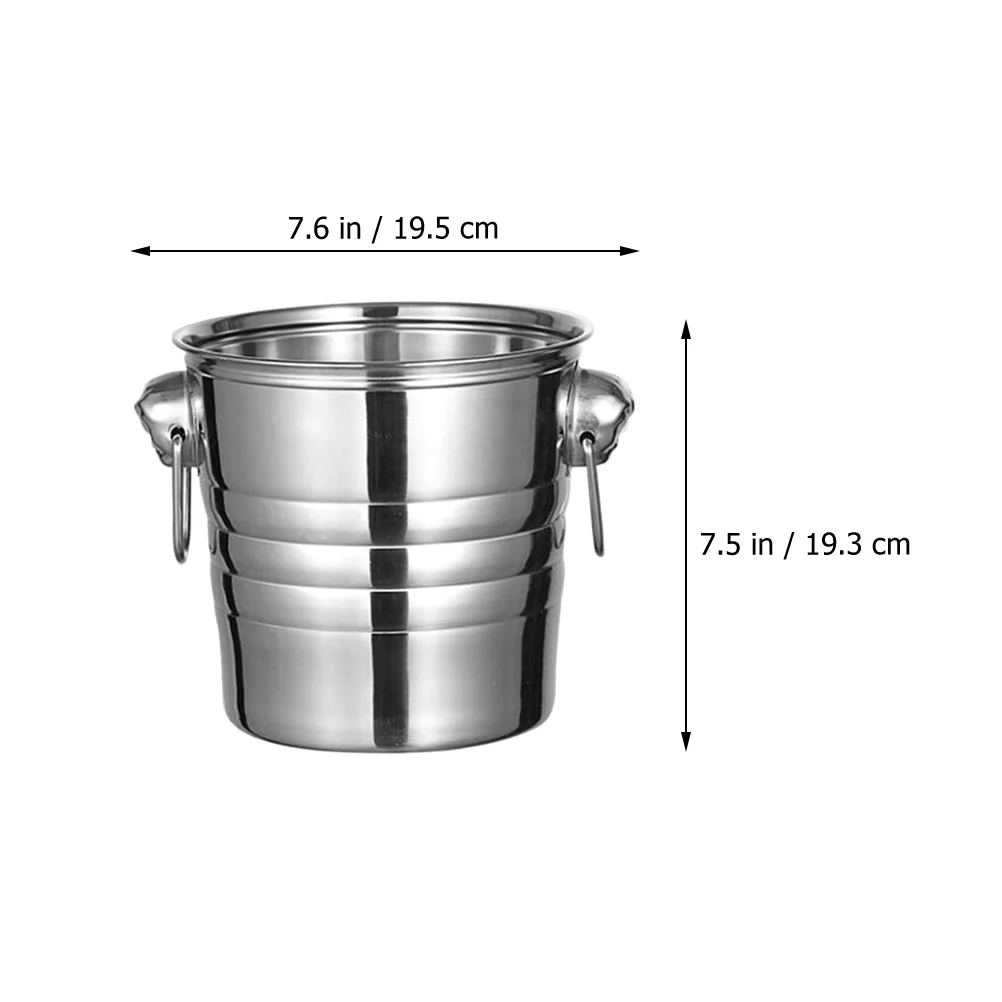 Eishalter mit Tong Mini Bucket Tiger Head Tragbarer Kühler aus Edelstahl