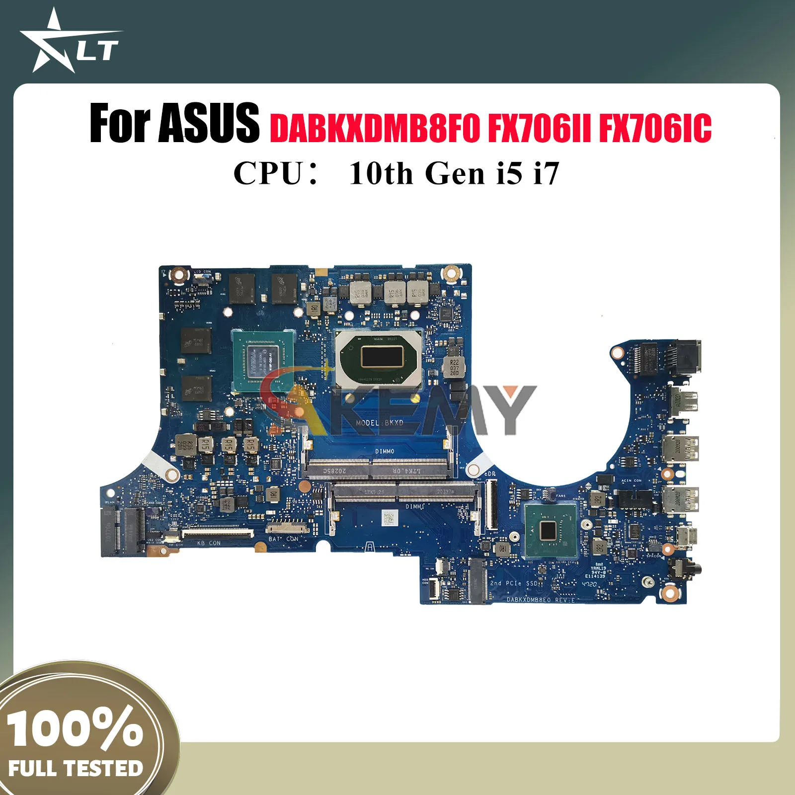 

Материнская плата DABKXDMB8F0 для ноутбука ASUS TUF Gaming FX706II FA506I FX706iH FX706IC с 10-го поколения i5 i7 tests, быстрая доставка