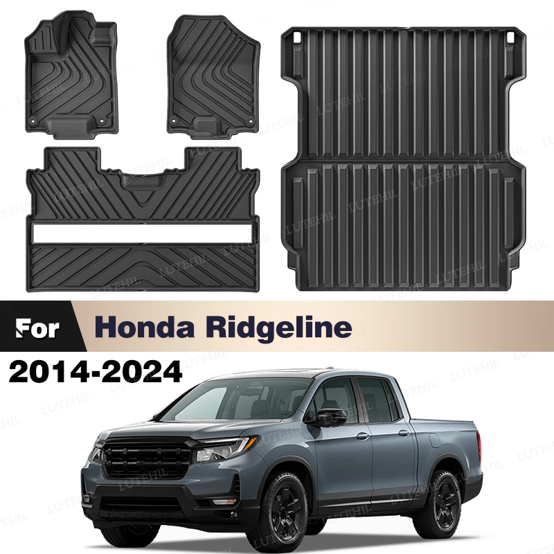 

LUTEHIL For Honda Ridgeline 2014-2024 2023 22 All-Weather TPE Floor Mat Trunk Mat Carpet Cover Aut Interior Protector Accessorie