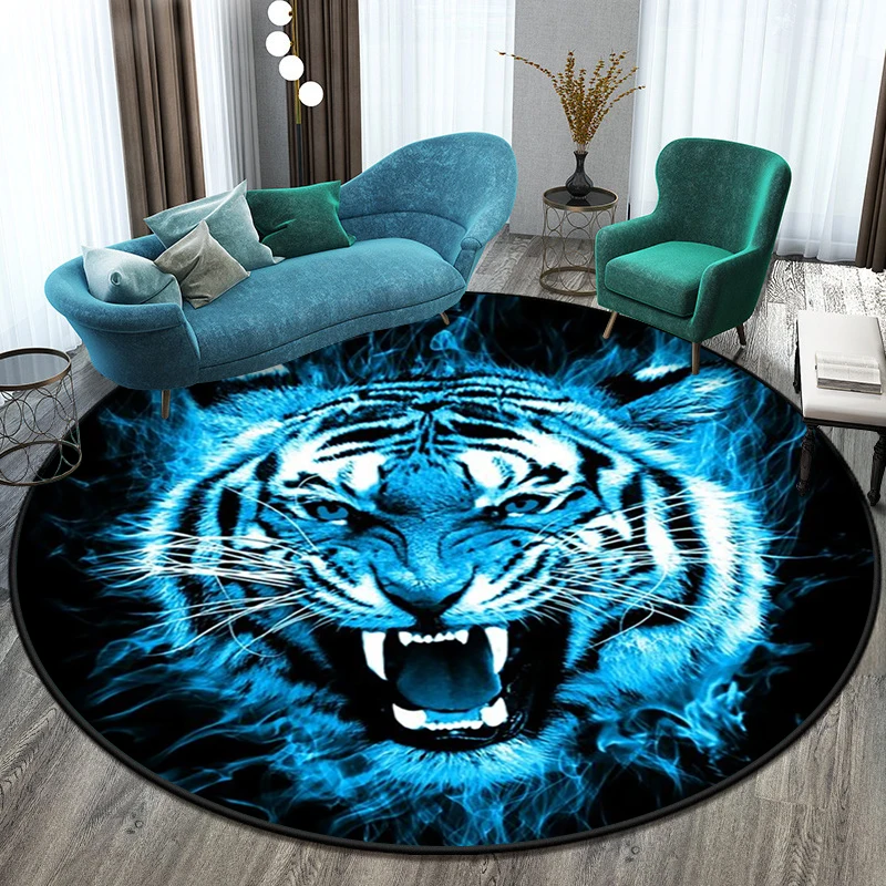 Tiger Round Carpet floor mat Living Room rug Prayer Mat Area Rug Children\'s  Decoration Gift Bathroom Floor  Home Decor