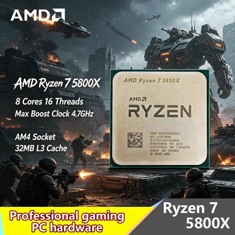 

AMD Ryzen 7 5800X Tray CPU |8C16T,4.7GHz Boost,32MB L3,AM4 Unlocked Processor,No Box for Gaming Desktop