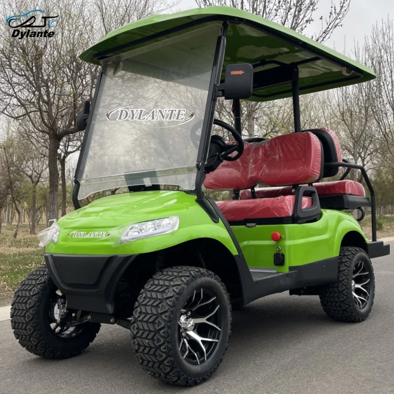 شريك حصري جديد 4-مقعد عربة جولف كهربائية للطرق الوعرة مع بطارية 150AH 4KW يمكن تخصيص لون جسم المحرك بحرية