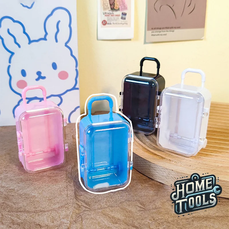 

1pc Transparent Jewelry Box Creative Mini Trunk Jewelry Organizer Simple Earrings Hairpins Storage Box Desktop Organizer Box