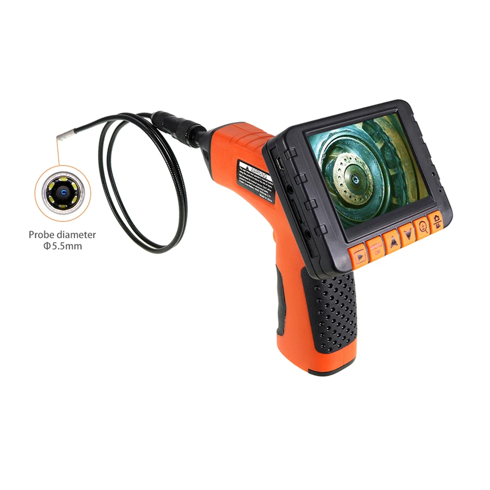 4.3Inch 6LED Light Sewer Pipe Inspect Portable Professional Borescope Video Industrial Rigid Endoscope Camera