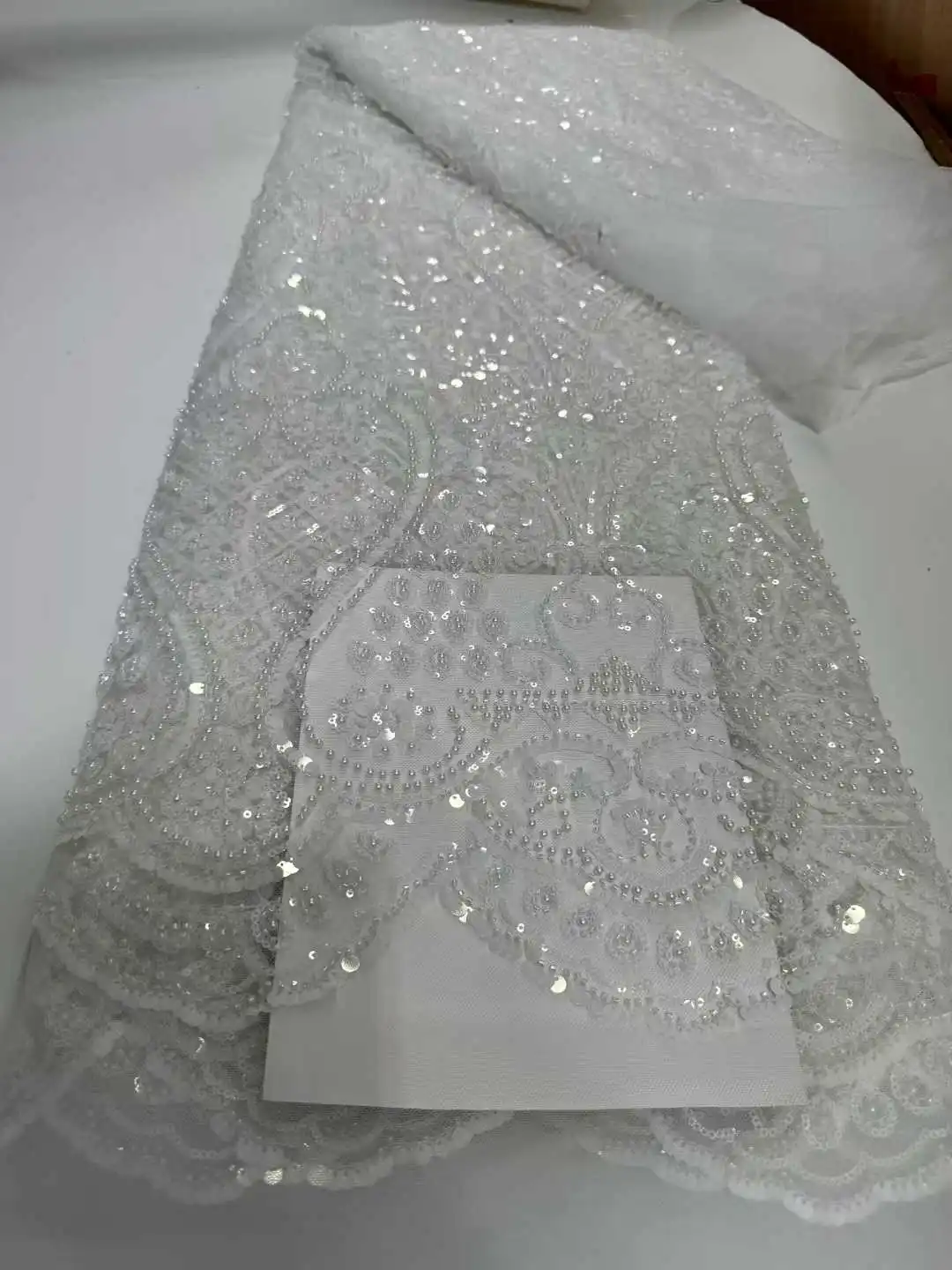

French African Embroidery Beaded Laces Fabrics 3D Tulle Sequins Nigerian Wedding Dresses 2025 High Quality Luxury Party Women