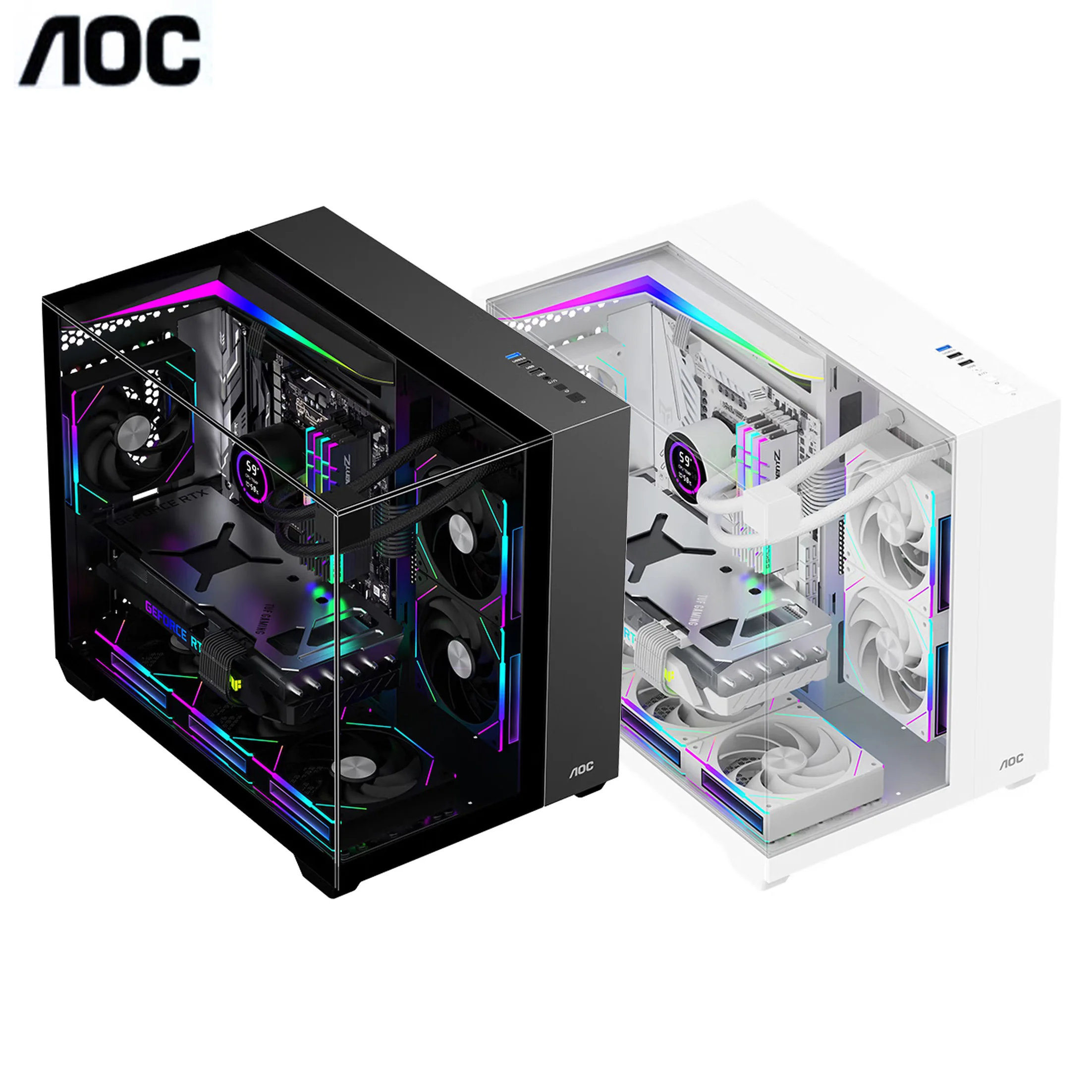 

AOC Xinghai CG399M Sea View Room Computer Case Supports 240 Water Cooling Desktop Desktop Computer Mainframe Case