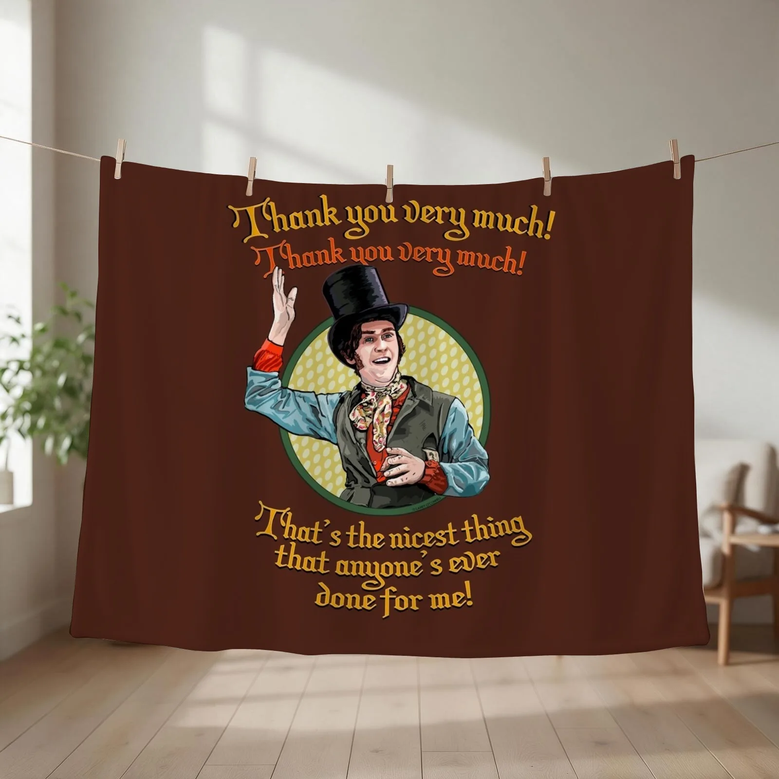 Tom Jenkins- Thank you Very Much Throw Blanket couch cozy soft plush fuzzy picnic outdoor blanket