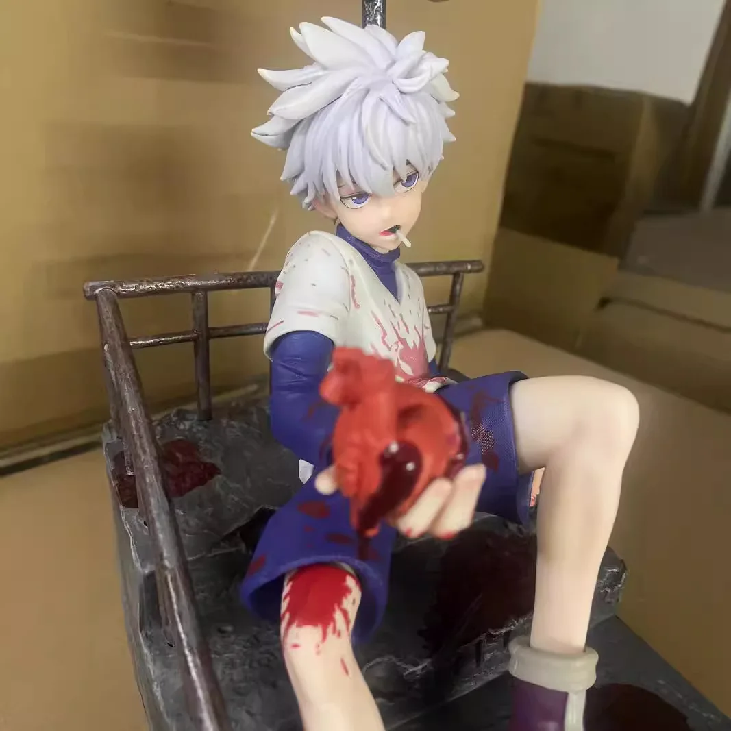 شخصيات أنيمي هنتر × هنتر الحجر الأحمر كيلوا زولديك مشهد الضرر المعركة عمل الشكل البلاستيكية نموذج تمثال قابل للجمع هدية