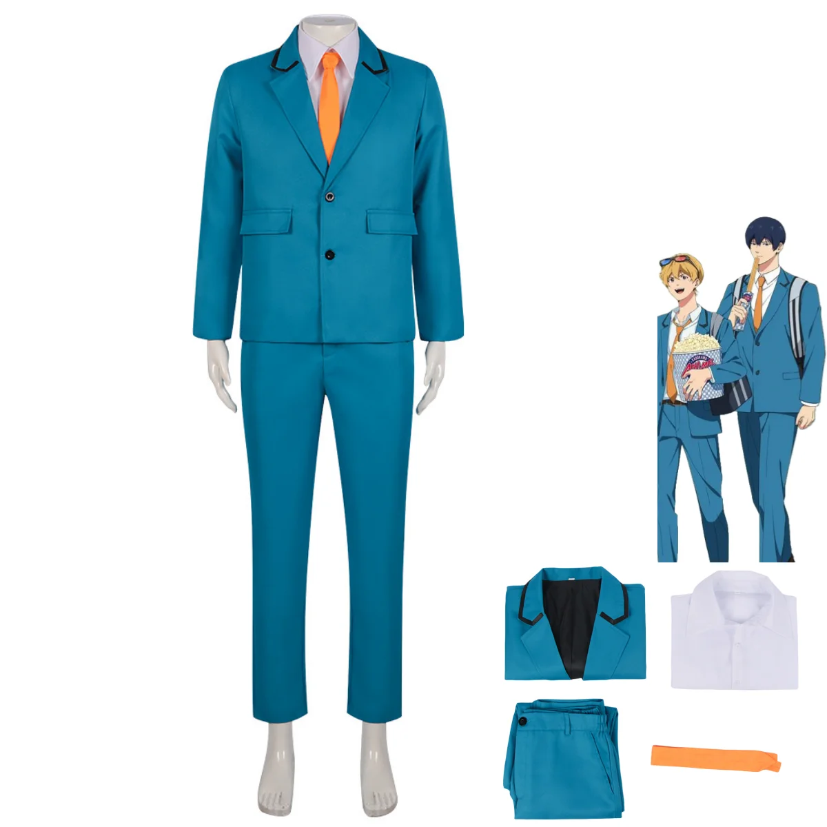 

Anime Boukyaku Battery Kiyomine Haruka Cosplay Costume Japanese Blue Campus JK Uniform Shirt Coat Adult Man Campus Suit