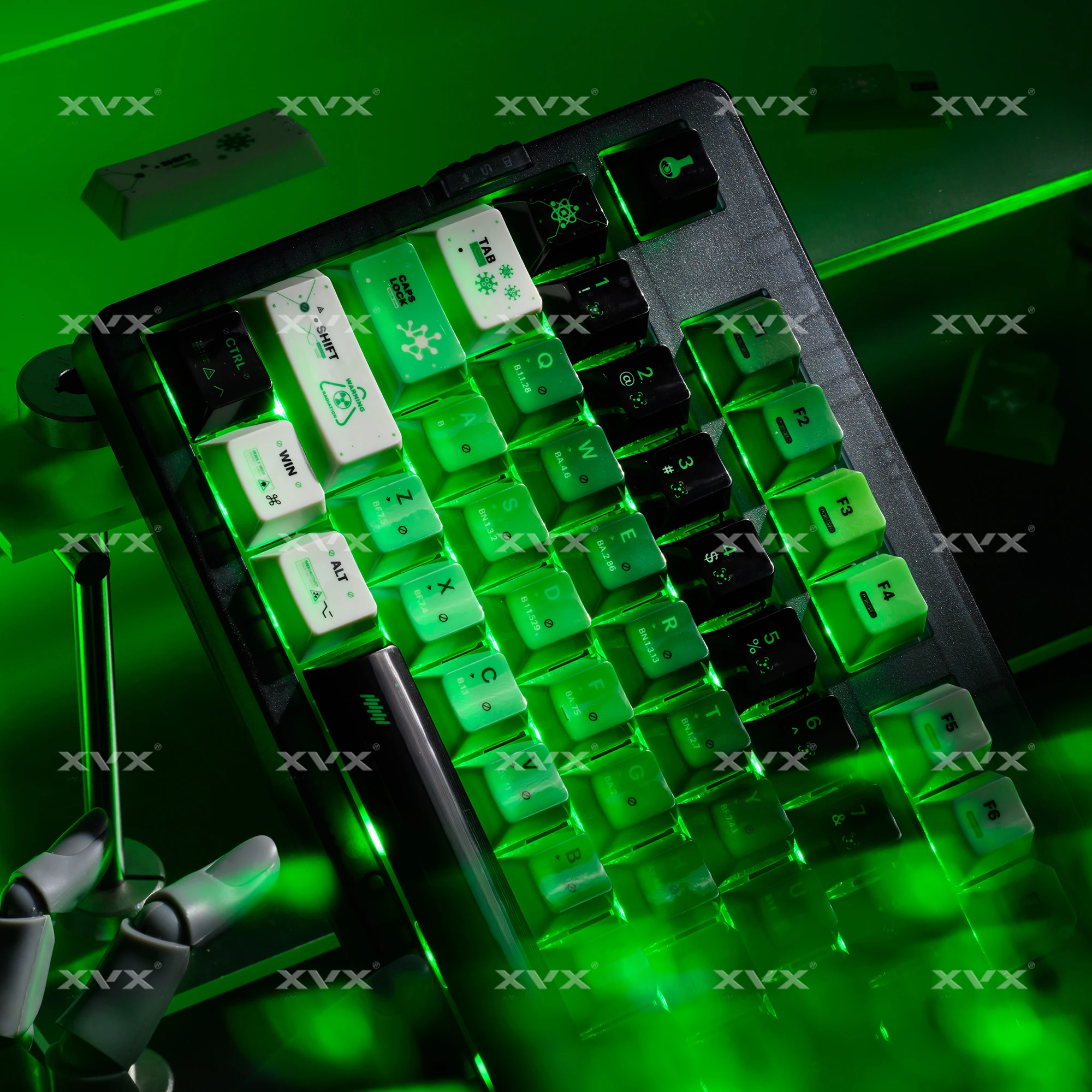 

XVX Green Keycaps with Movie - Style Personalized Custom Key Cap Dye Sub for 68 75 87 98 100 Mechanical Keyboard Caps 134 Keys
