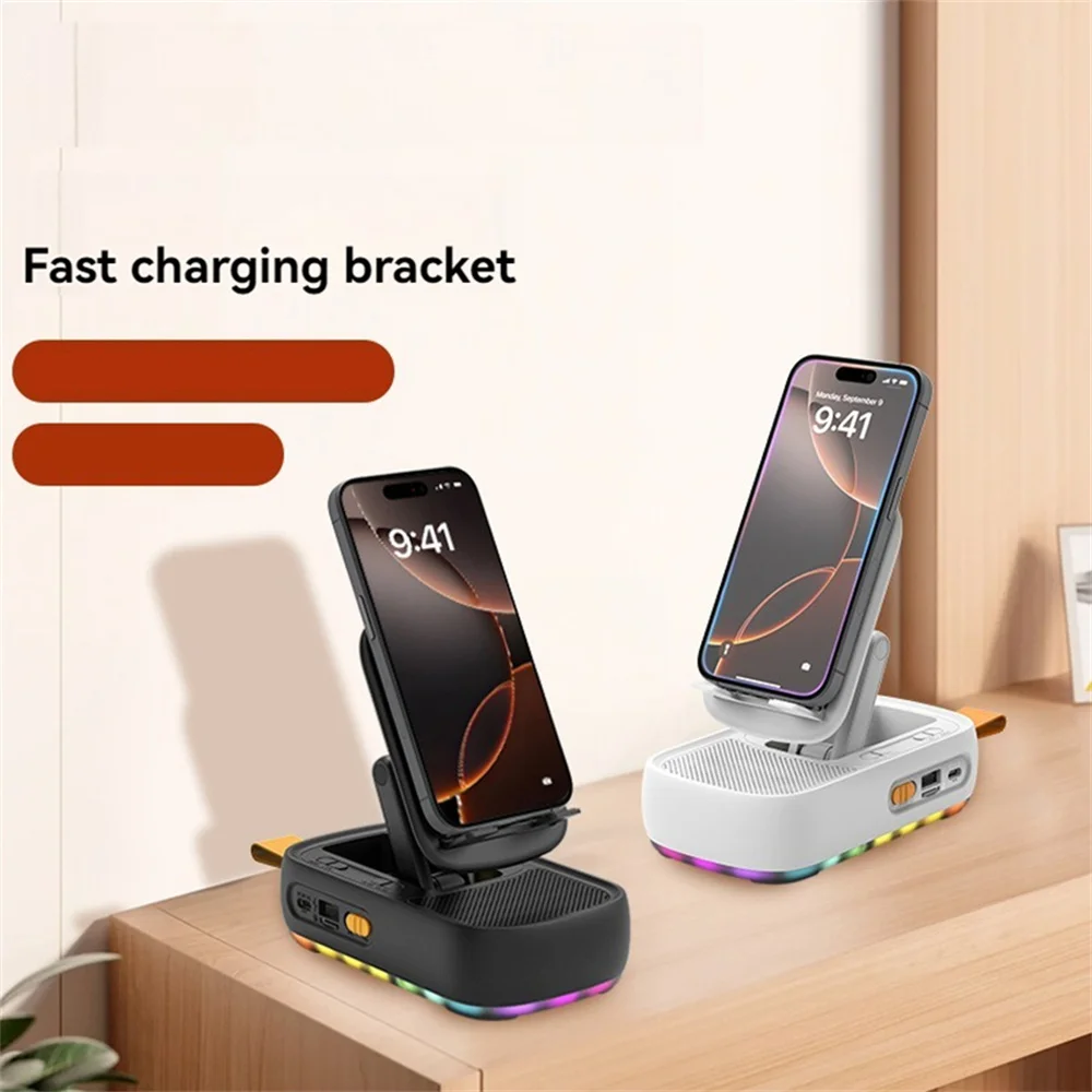 Portable Stand with Bluetooth-Compatible Speaker Desktop Bracket Folding Desktop Live Lazy Stand Anti-Slip