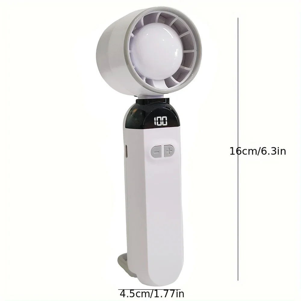 مروحة محمولة صغيرة محمولة - مروحة جيب توربو USB قابلة لإعادة الشحن وقابلة للطي بدون شفرات مع بطارية كبيرة للاستخدام الخارجي/السفر