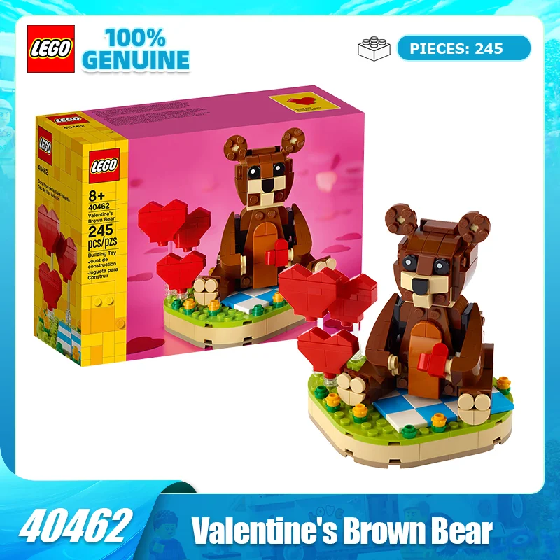 

Lego Block Square Head Series 40462 Valentine's Day Bear Toy Blocks Boys and Girls Gift