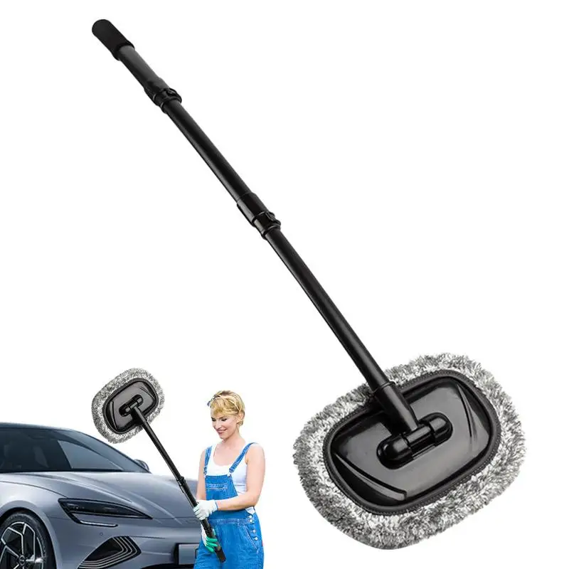 

Retractable Car Wash Brush Telescopic Brush Car Cleaning Curved Mop Auto And Home Detailing Duster With Removable Brush Cover