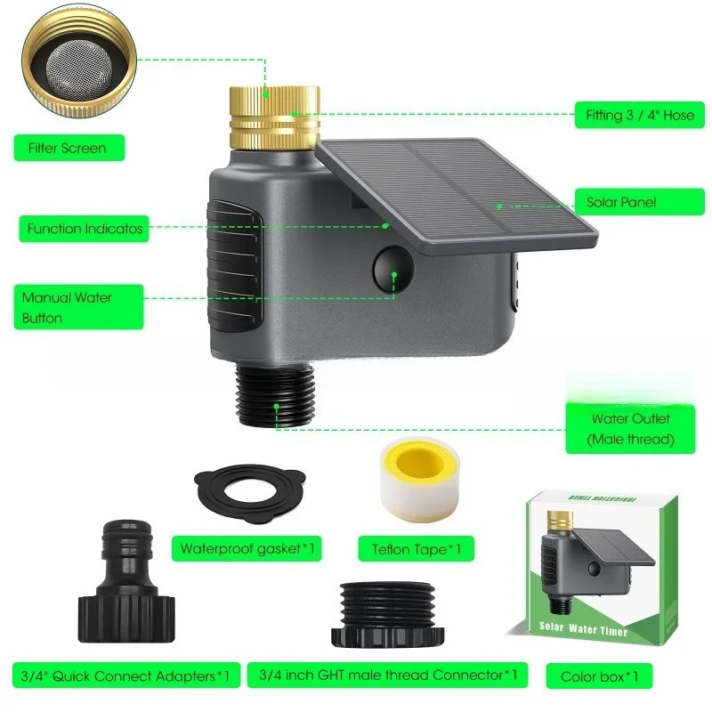 Solar WiFi Smart Garden Irrigation Timer APP Control Automatic Watering Controller For Greenhouse Yard