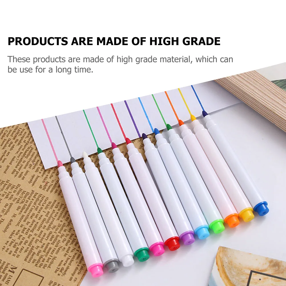 

24 Pcs Quick-drying Fluorescent Lamp Pen Wall Writing Pens Liquid Chalk Markers Fluorescence Black Board Glass Plastic Erase