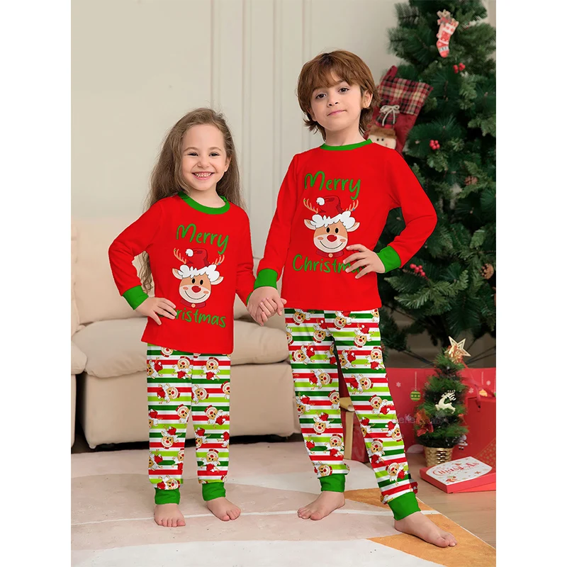 Christmas Family Matching Pajamas Outfit Set 2025 Father Mother And Daughter Son Kids Matching Baby Girl Rompers Pyjamas Clothes