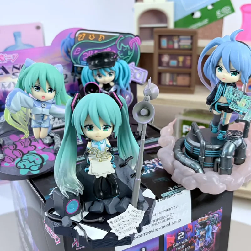 Original Re-Ment Hatsune Miku A Neo Story Of My World Series Blind Box Rock Punk Desktop Figure Ornament Collectible Gifts