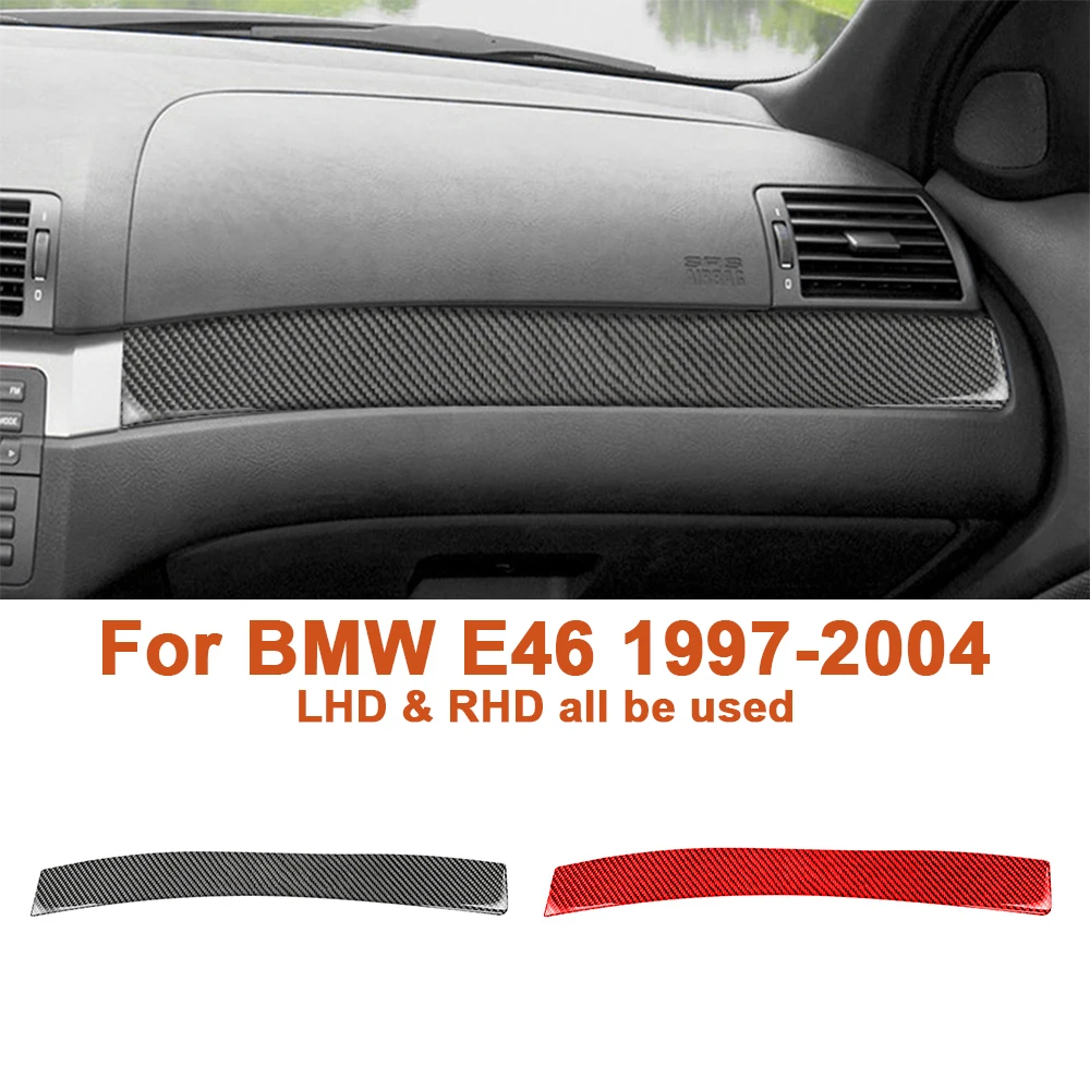 

Carbon Fiber Car Co-pilot Dashboard Panel Decoration Strip Cover Stickers For BMW 3 Series E46 1997-2004 Interior Accessories